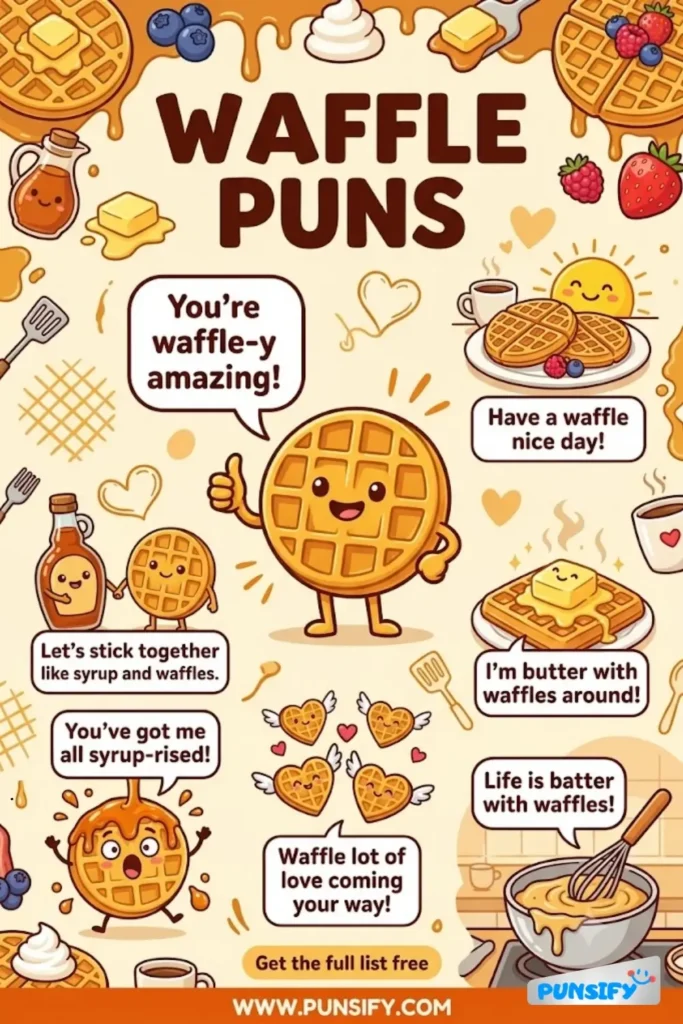 179+ Hilarious Waffle Puns & Jokes That Are Crispy, Sweet, and Full of Flavor