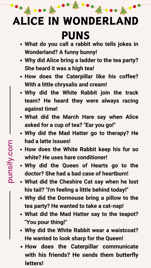 Alice In Wonderland Puns: 200+ Mad Hatter Jokes for Endless Laughter ...