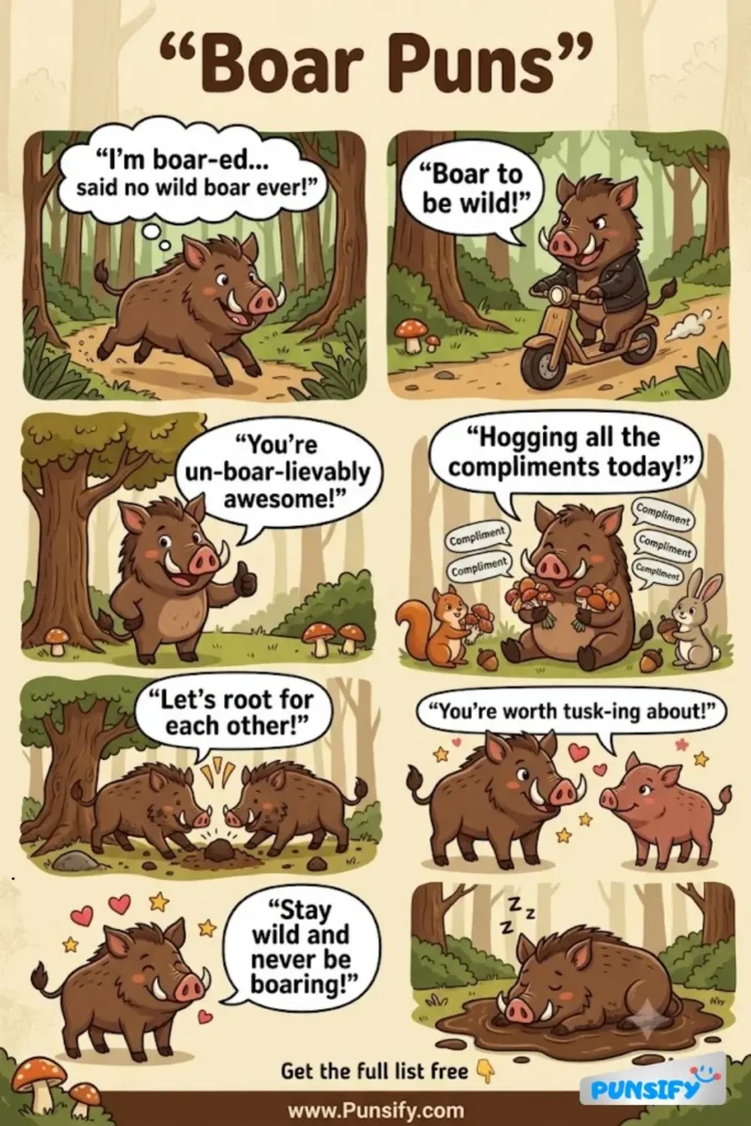 175+ Funny Boar Puns & Jokes That Hog the Spotlight and Squeal With Laughter