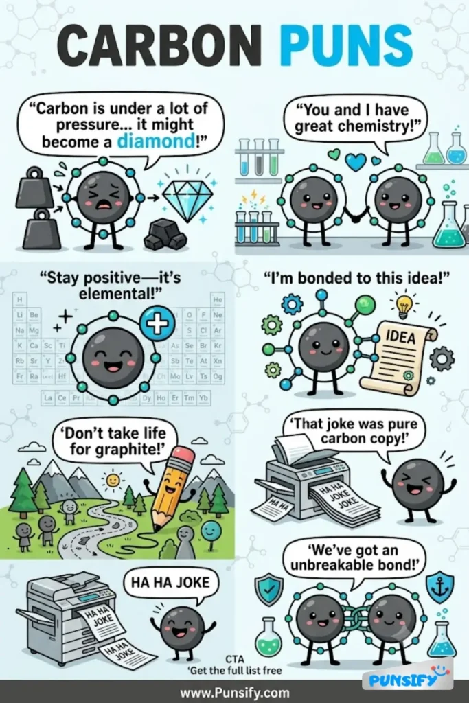 189+ Hilarious Carbon Puns & Jokes That Are Simply Elemental for Your Funny Bone