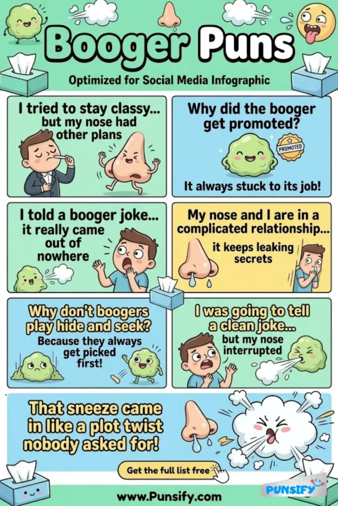 167+ Hilarious Booger Puns & Jokes That Will Pick Your Day With Laughter!