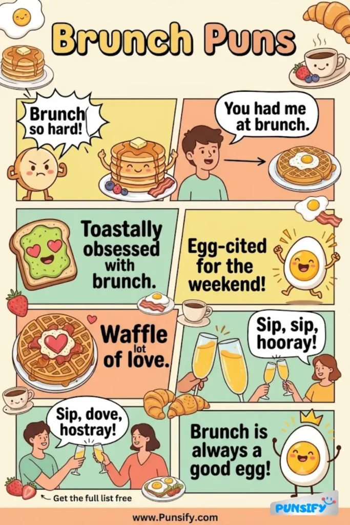 185+ Hilarious Brunch Puns & Jokes That Are Egg-cellent And Will Toast Your Funny Bone in 2026