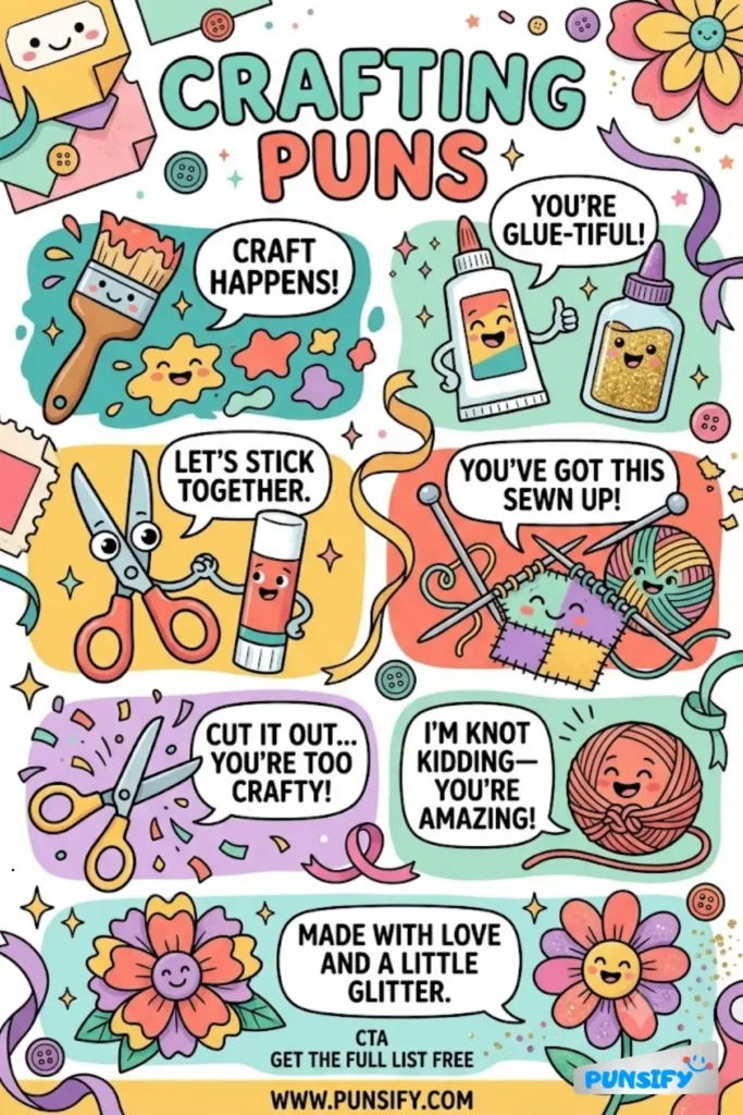 173+ Hilarious Crafting Puns & Jokes To Stitch Together Smiles And Glue On The Fun in 2026