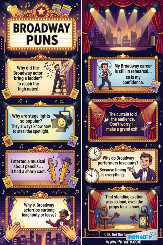 183+ Hilarious Broadway Puns & Jokes That Will Have You Applauding with Laughter