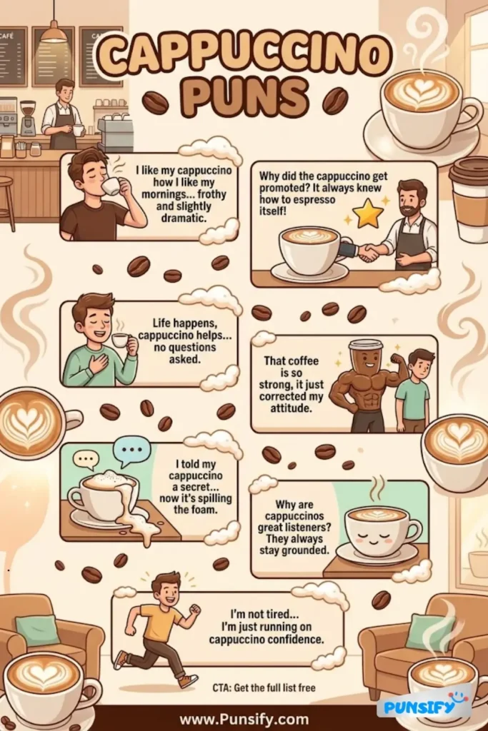 163+ Hilarious Cappuccino Puns & Jokes That Will Espresso Your Love for Coffee and Laughter