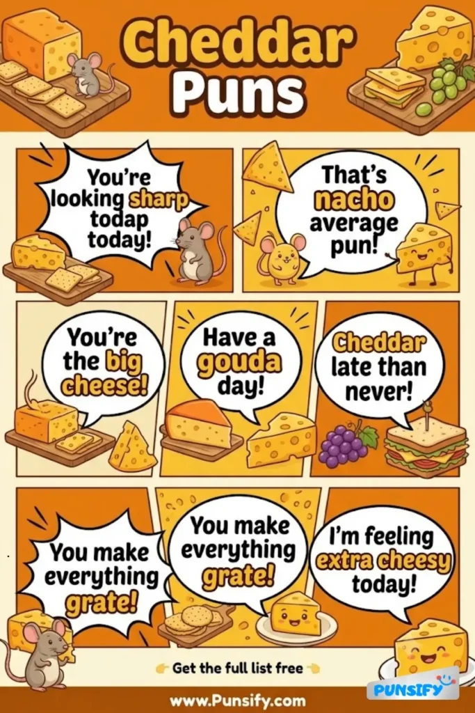 187+ Hilarious Cheddar Puns & Jokes That’ll Melt Your Heart and Crack You Up in 2026