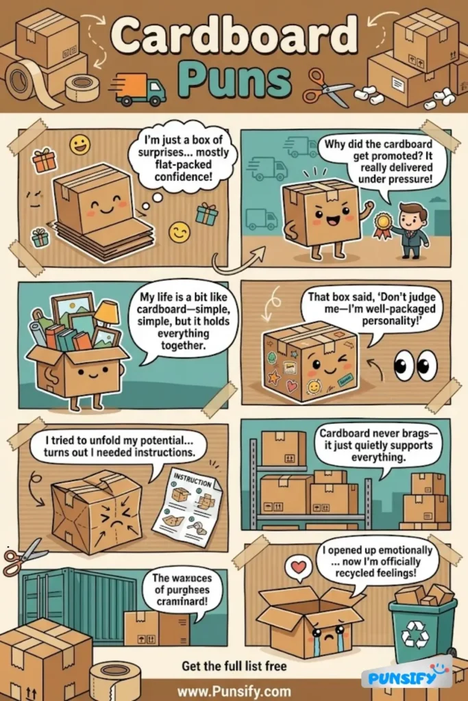 163+ Hilarious Cardboard Puns & Jokes That&rsquo;ll Box Up The Fun For Everyone