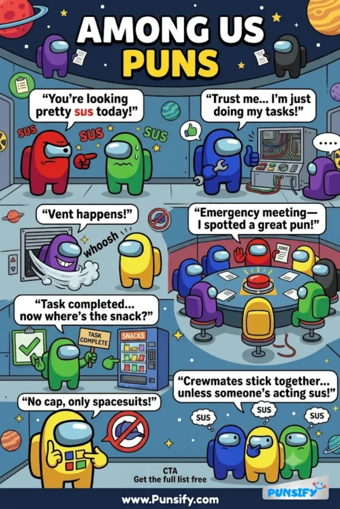 159+ Hilarious Among Us Puns That Are Out of This World and Sus-piciously Funny in 2026