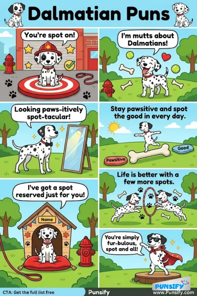 195+ Hilarious Dalmatian Puns For Dog Lovers Who Want To Add Some Fun To Their Day in 2026