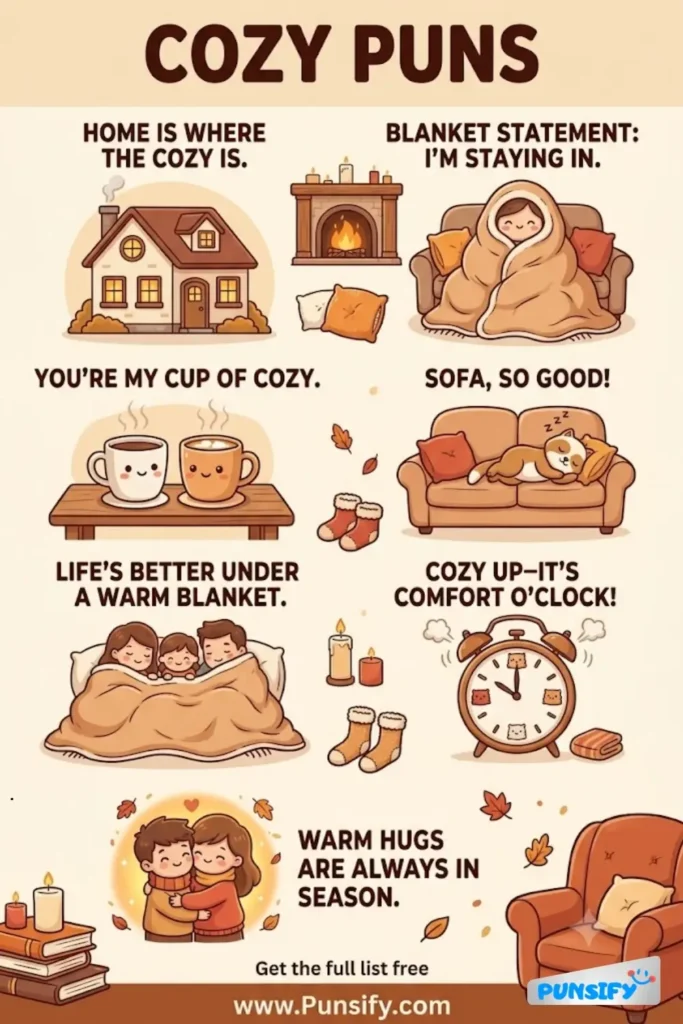 169+ Hilarious Cozy Puns That Will Have You Laughing Like a Cozy Comedian in 2026