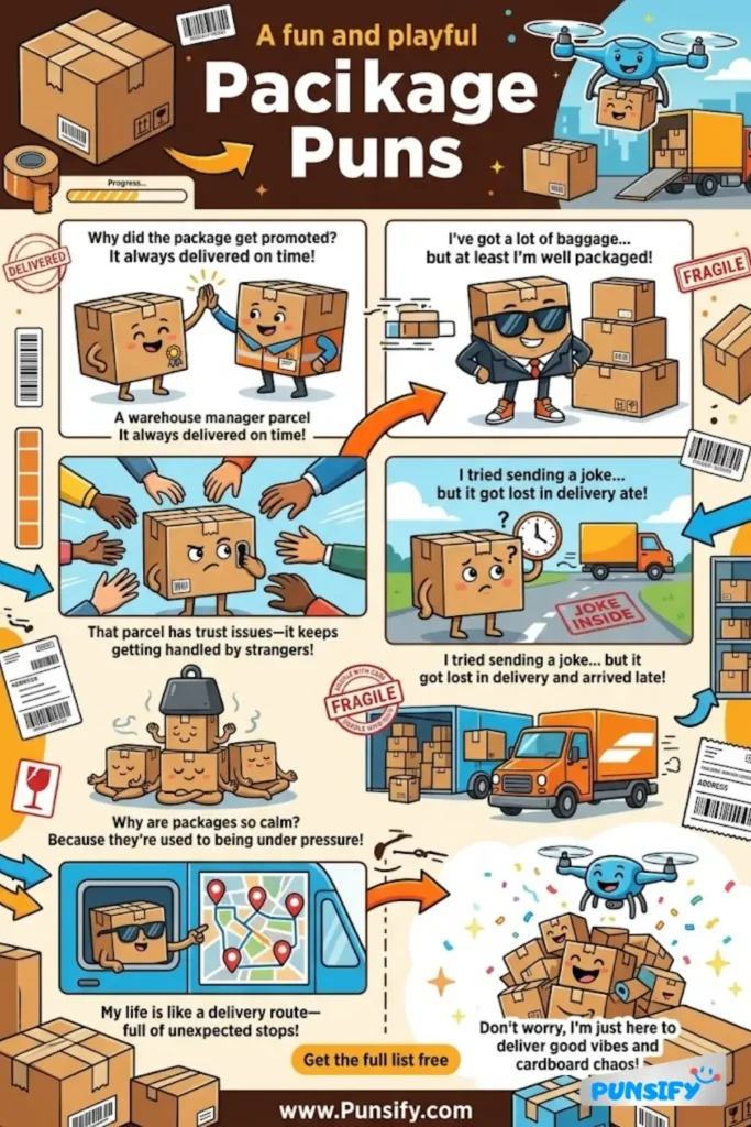 193+ Hilarious Package Puns & Jokes That Will Deliver Laughs Right To Your Door