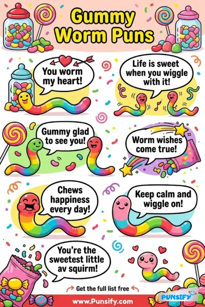 185+ Hilarious Gummy Worm Puns That Wiggle Their Way Into Your Funny Bone in 2026