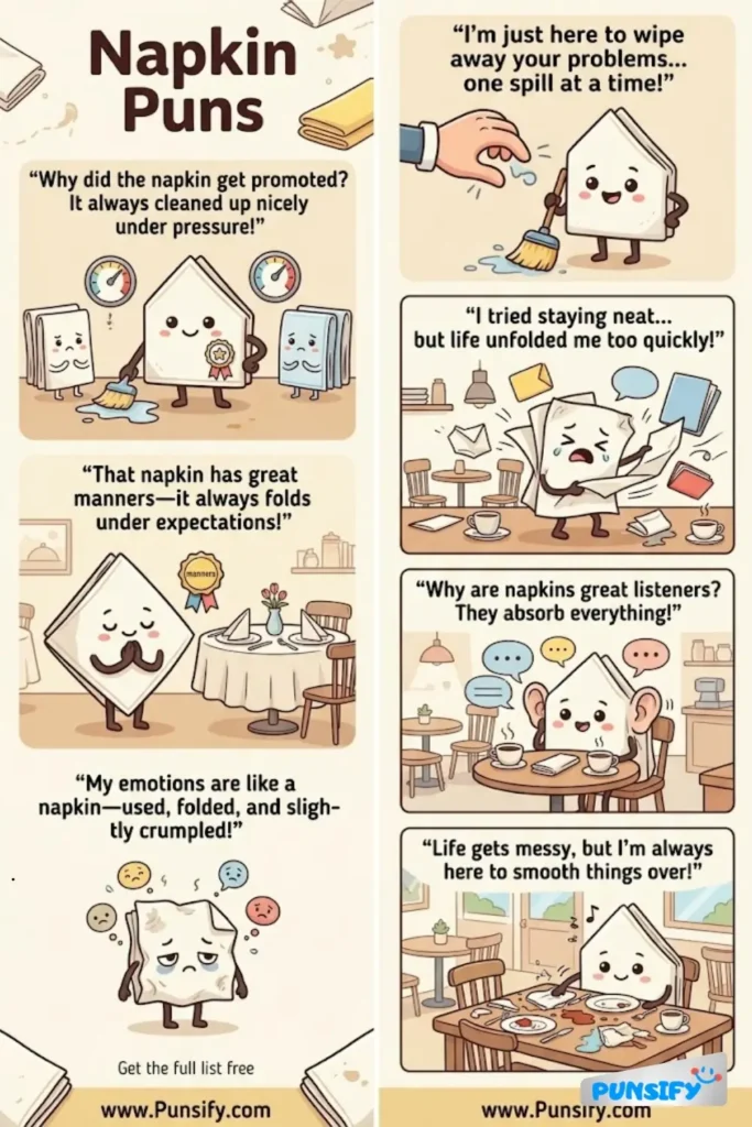 185+ Hilarious Napkin Puns To Wipe Away Your Boredom in 2026