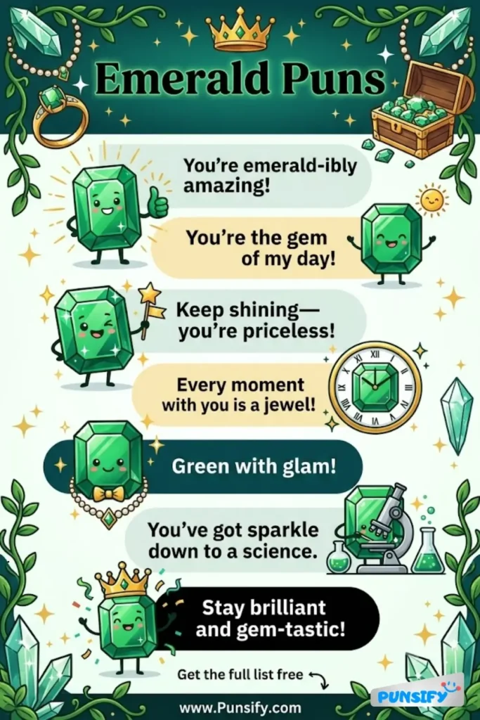 169+ Hilarious Emerald Puns That’ll Have You Green With Laughter in 2026