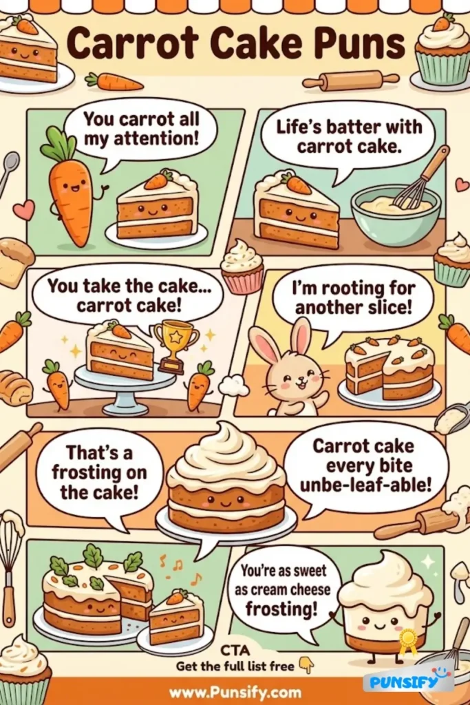179+ Funny Carrot Cake Puns That Will Make You Laugh and Crave a Slice of Sweetness in 2026