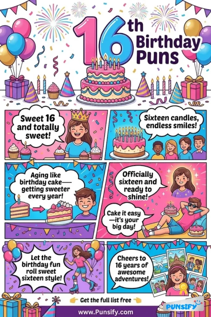 167+ Hilarious 16th Birthday Puns and Jokes for a Celebration Full of Laughter in 2026