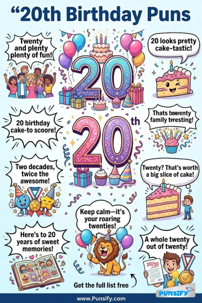 175+ Hilarious 20th Birthday Puns and Jokes to Celebrate Two Decades of Fun in 2026
