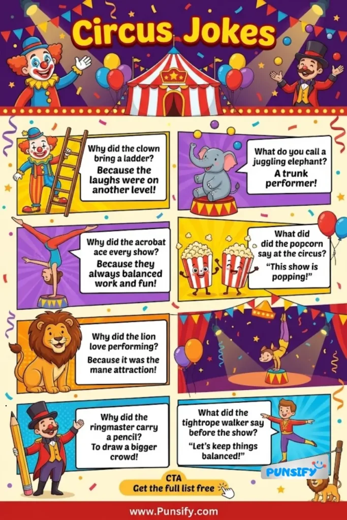 167+ Laughter's Greatest Hits with Circus Jokes and Puns for All Ages