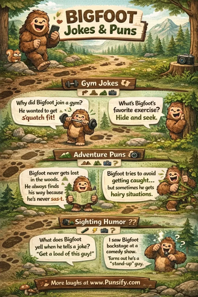 161+ Giggle-Infused Bigfoot Jokes and Puns That Will Have You Howling!