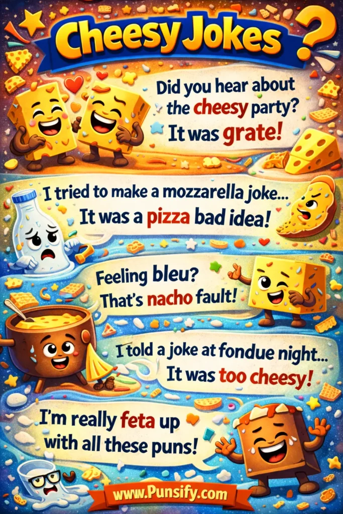 157+ Giggle-tastic Cheesy Jokes and Puns That Will Melt Your Heart!