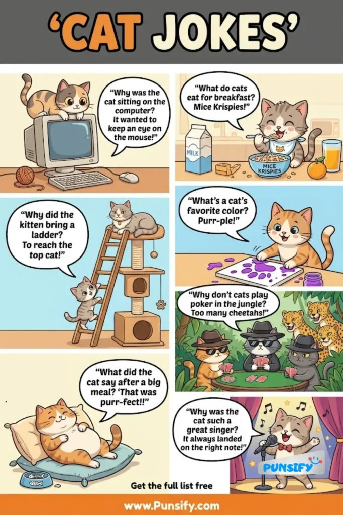 153+ Hilariously Purr-fect Cat Jokes and Puns That Will Make You Meow With Laughter in 2026