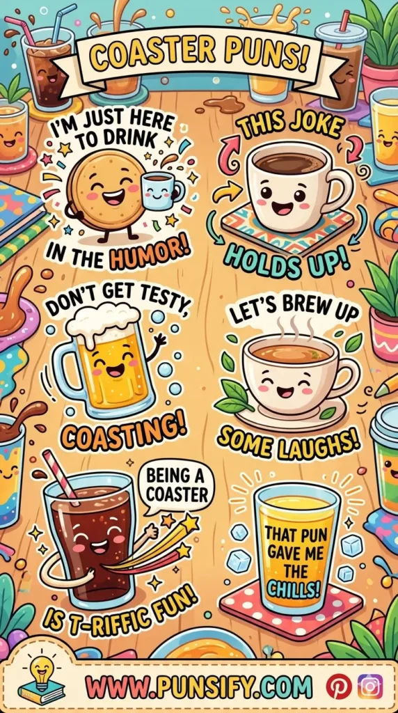187+ Hilarious Coaster Puns That Will Take You on a Hilarious Ride of Fun and Laughter