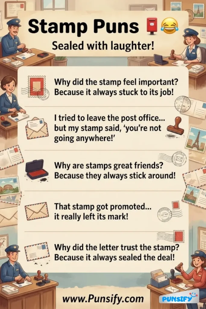 175+ Hilarious Stamp Puns and Jokes That Will Leave You Stamped with Laughter and Creativity