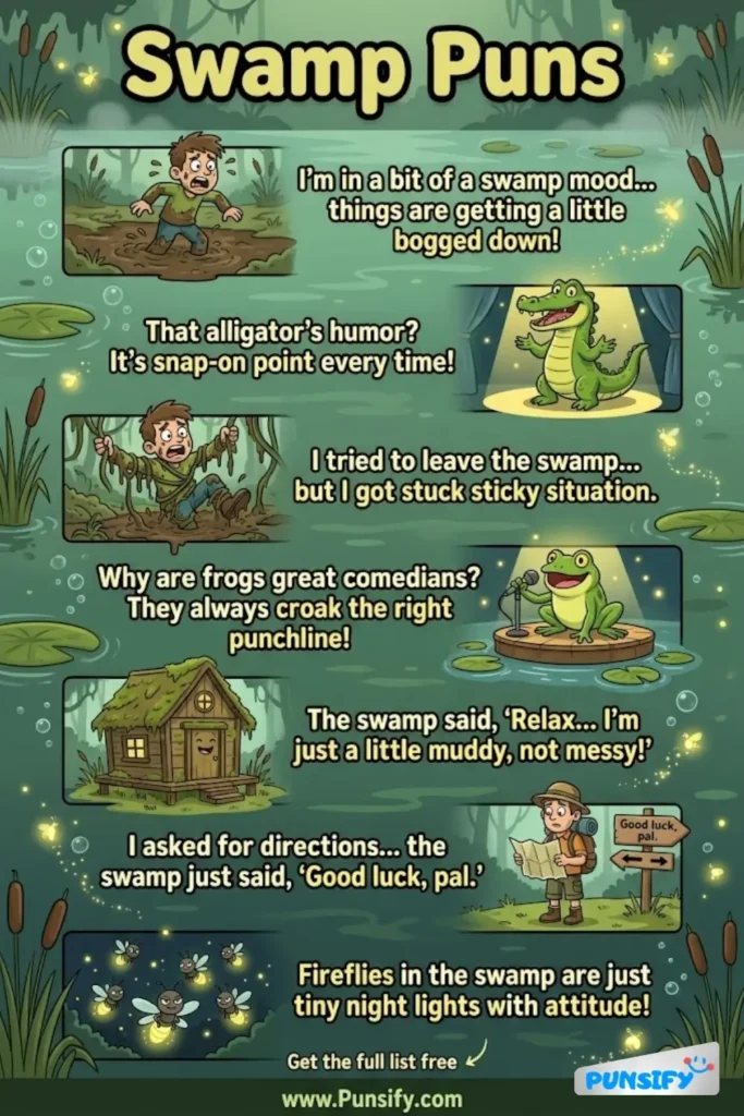 189+ Hilarious Swamp Puns & Jokes to Make You Chuckle and Dive into Hilarious Humor Adventures