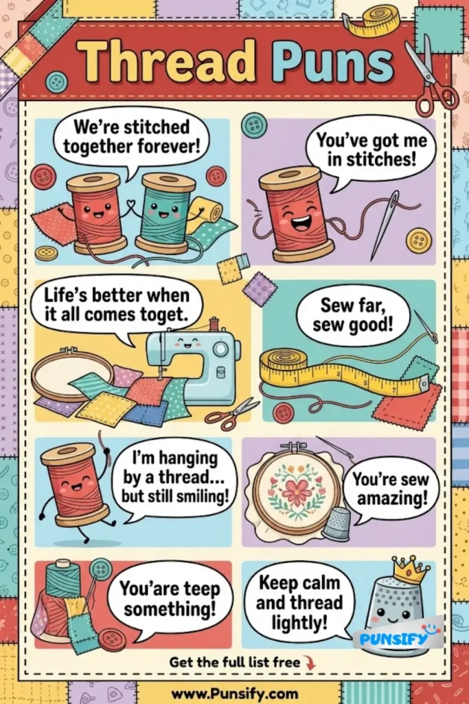 169+ Hilarious Thread Puns to Stitch Together Laughter and Creativity in Every Conversation in 2026