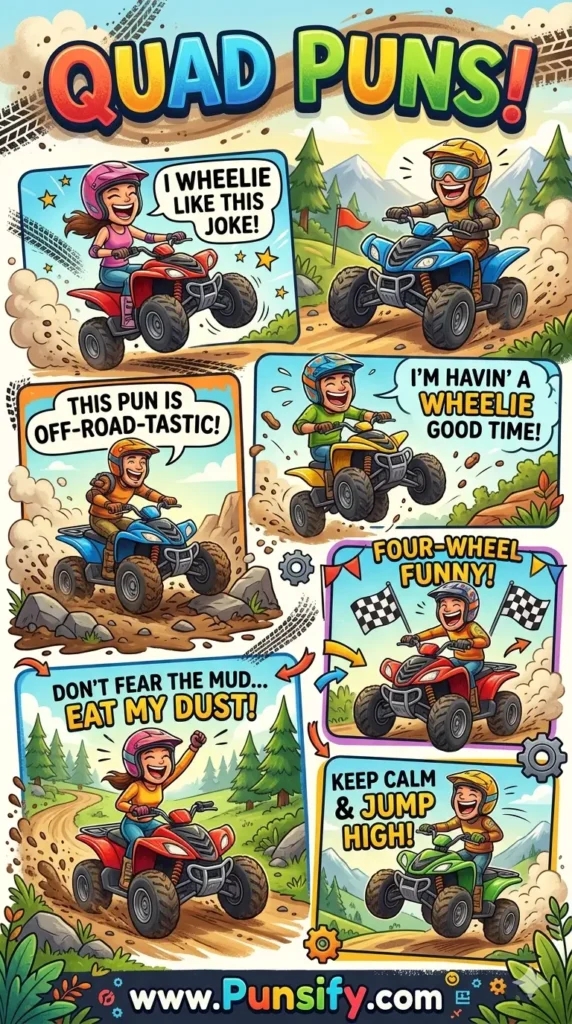 185+ Hilarious Quad Puns That Will Make You Laugh and Brighten Your Day with Clever Humor