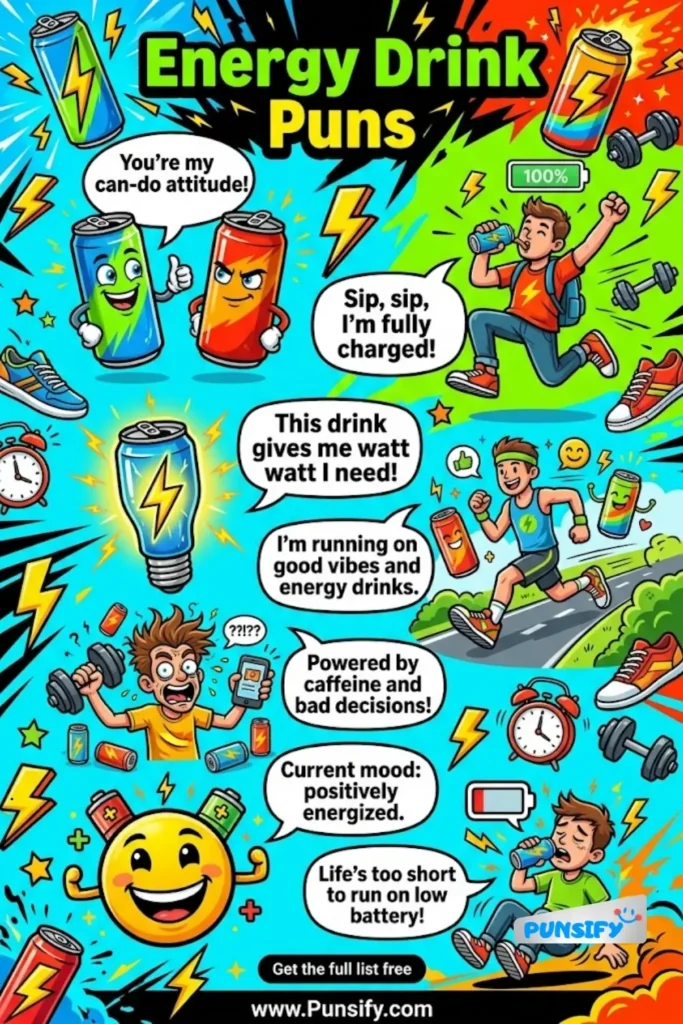 159+ Hilarious Energy Drink Puns That’ll Boost Your Mood With Fizzy Fun