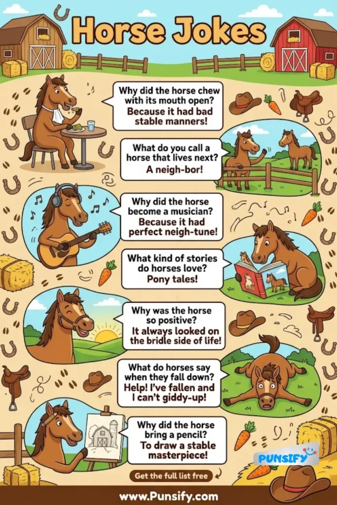179+ Galloping Giggles with Horse Jokes and Puns That Reign Supreme in 2026