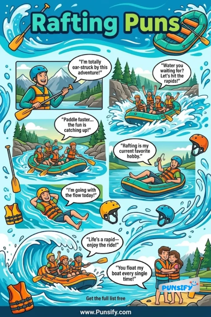 179+ Hilarious Rafting Puns to Make Waves and Keep You Laughing on Your Next Adventure