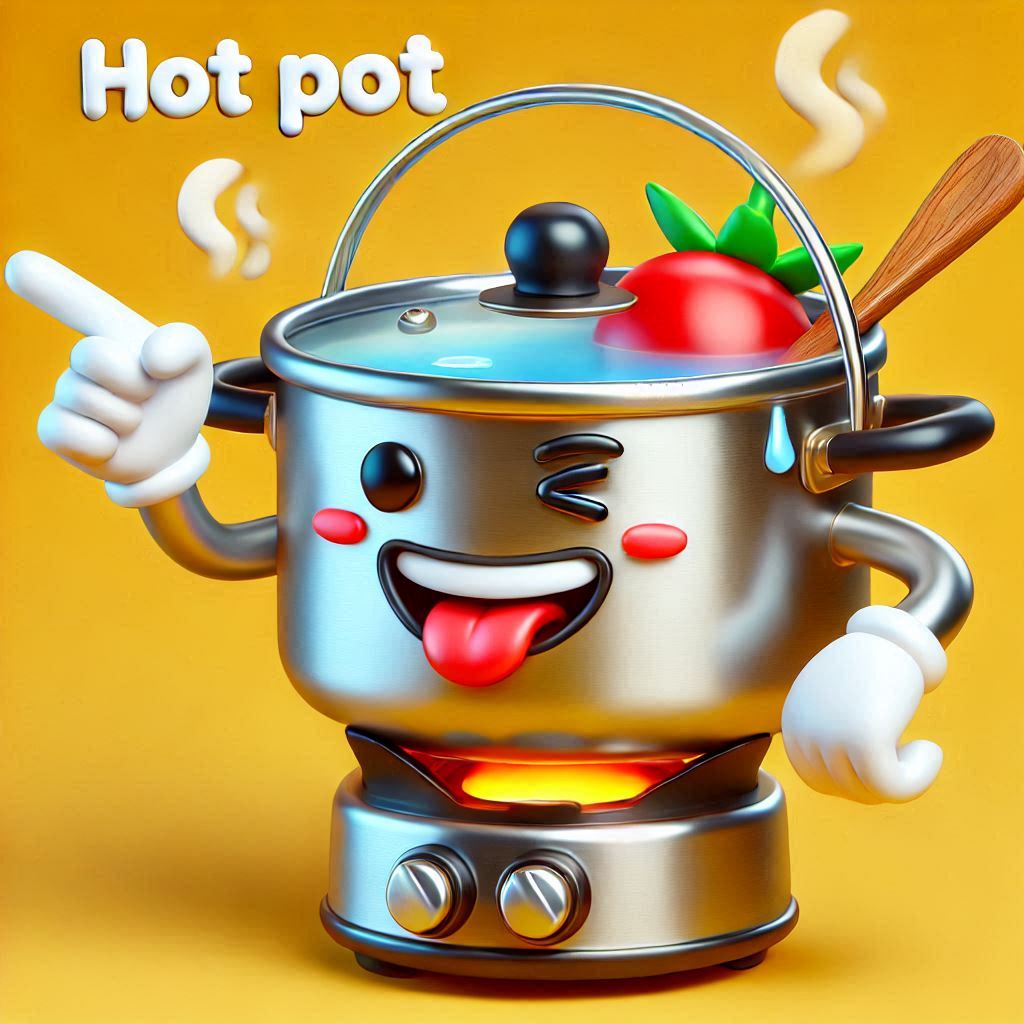 Hot Pot Puns playful funny 3D cartoon photo ChatGPT DALLE 3 inspired