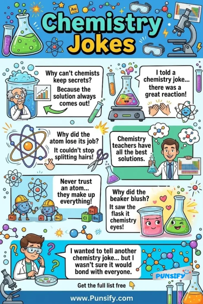 161+ Hilarious Chemistry Jokes and Puns That Will Make You React in 2026
