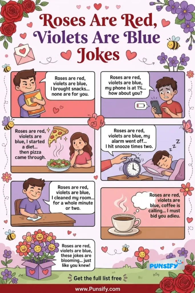 139+ Await You with Roses Are Red Violets Are Blue Jokes: Petals of Laughter and Giggles in 2026