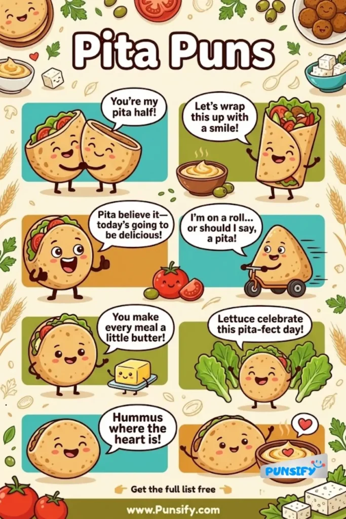 163+ Funny Pita Puns That Will Wrap You in Laughter and Spice Up Your Conversations