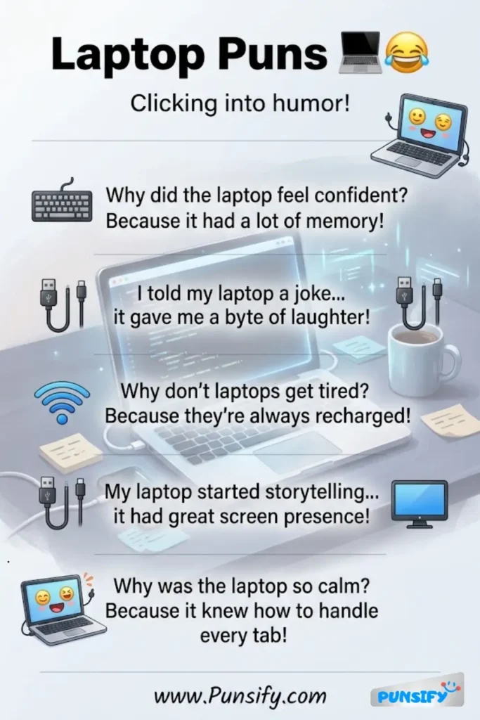 159+ Hilarious Laptop Puns and Jokes That Will Have You Cracking Up and Clicking Away