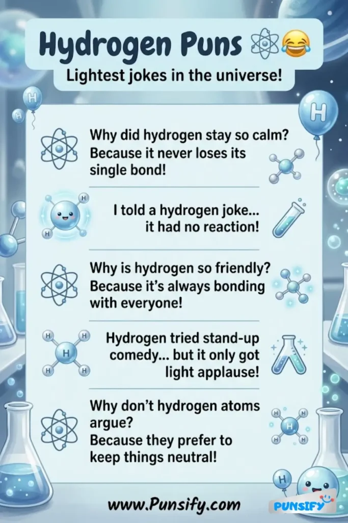 195+ Hilarious Hydrogen Puns and Jokes That&rsquo;ll Have You Exploding With Laughter