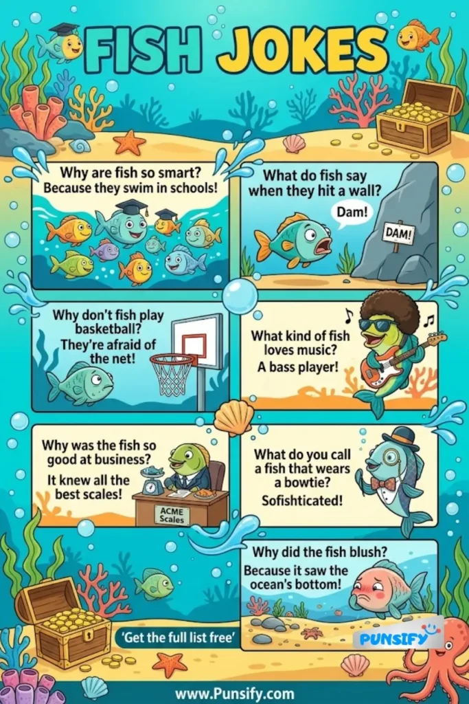 189+ Reel-y Funny Fish Jokes and Puns to Make You Scale with Laughter in 2026