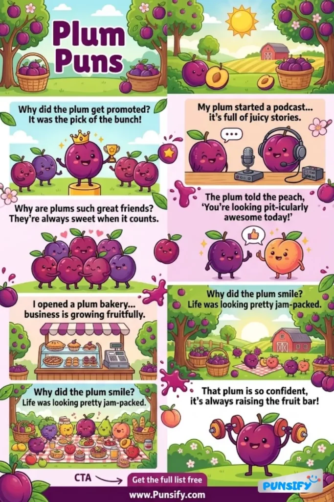 185+ Hilarious Plum Puns & Jokes That Will Make You Smile and Add Fun to Your Conversations