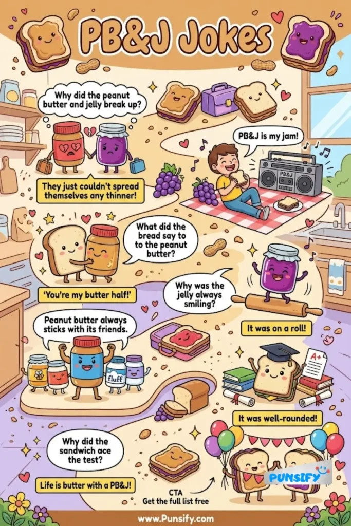 175+ Delicious PBJ Jokes And Puns Spread Thick With Laughs And Fun in 2026