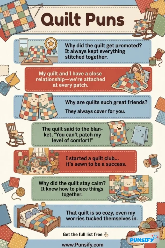 153+ Hilarious Quilt Puns & Jokes to Stitch Together Laughter and Creativity for Every Quilter