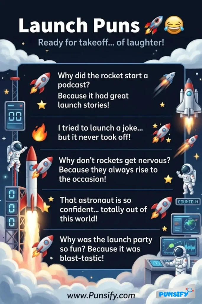 163+ Hilarious Launch Puns and Jokes To Blast Off Into Hilarious Humor
