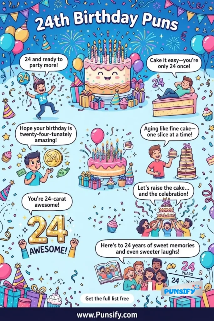 187+ Hilarious 24th Birthday Puns and Jokes That Will Leave Everyone Smiling
