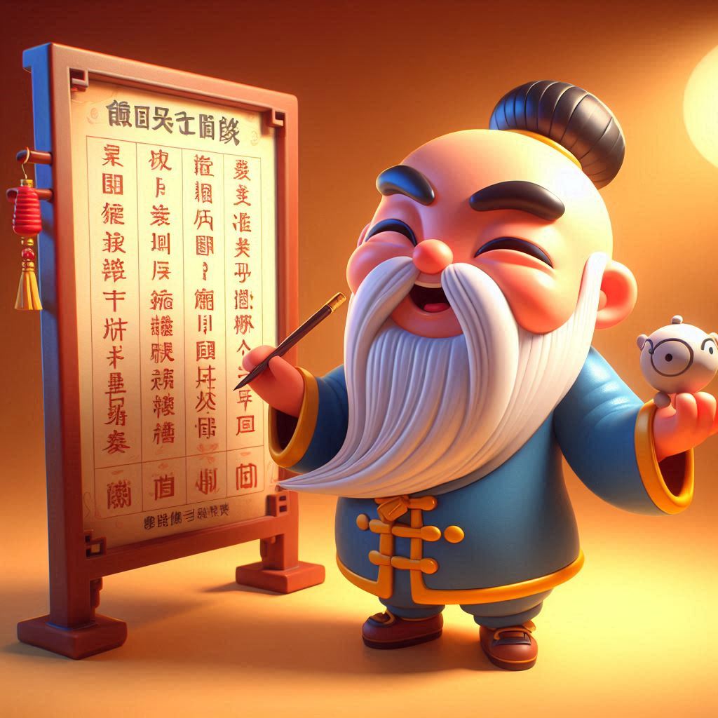 Confucius Sayings Jokes 3D cartoon photo with playful scene and punny twist 1