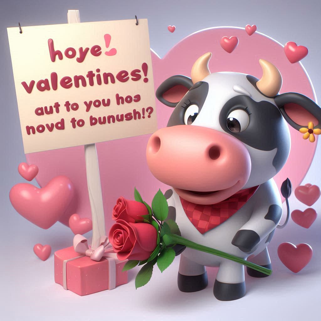 Cute Cow Valentines Puns for Cards