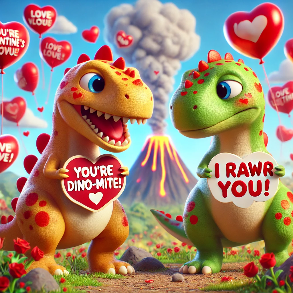 Dinosaur Valentines Puns