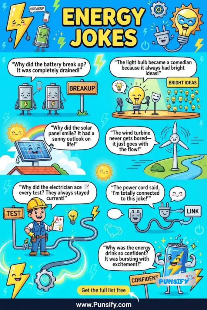 167+ Current Energy Jokes and Puns to Shock Your Funny Bone!