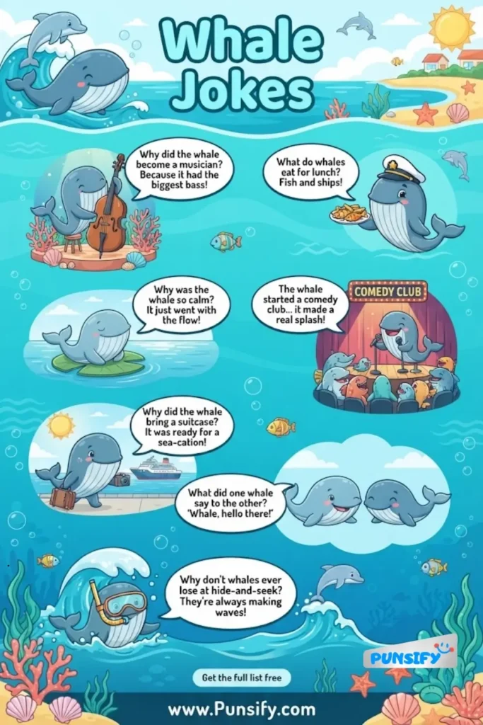 175+ Funny Whale Jokes That Make a Splash of Laughter for All